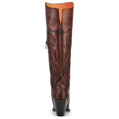 Dan Post Women’s Seductress Chestnut 20” Snip Toe Zipper Boot