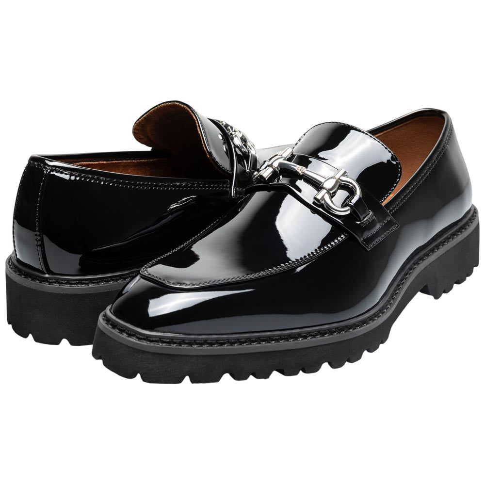 Stacy Adams Carabello Moc Toe Bit Slip-On - Black Patent
