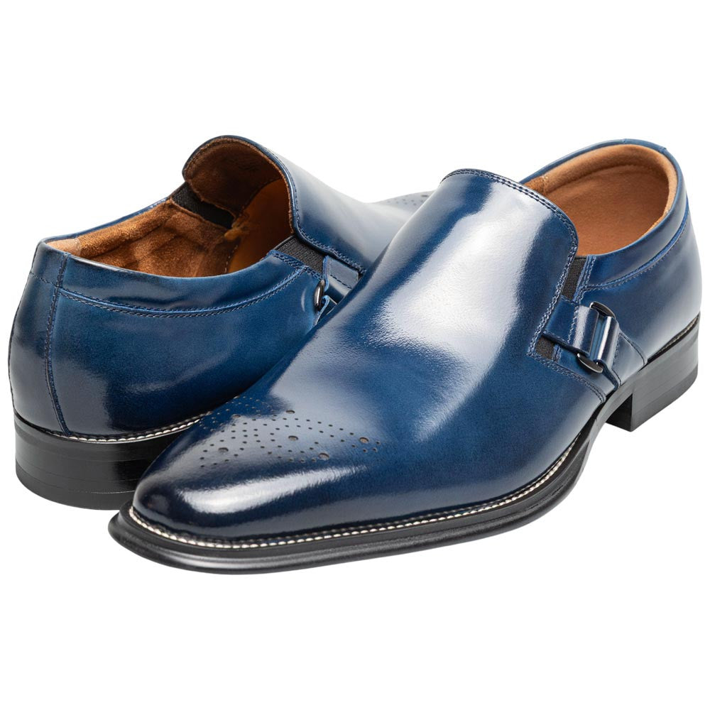 Stacy Adams Alistair Plain Toe Ornament Slip-On - Cobalt