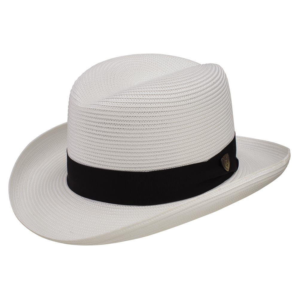 Dobbs El Dorado White Florentine Milan Straw Homburg Hat