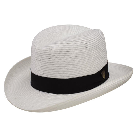Dobbs El Dorado White Florentine Milan Straw Homburg Hat