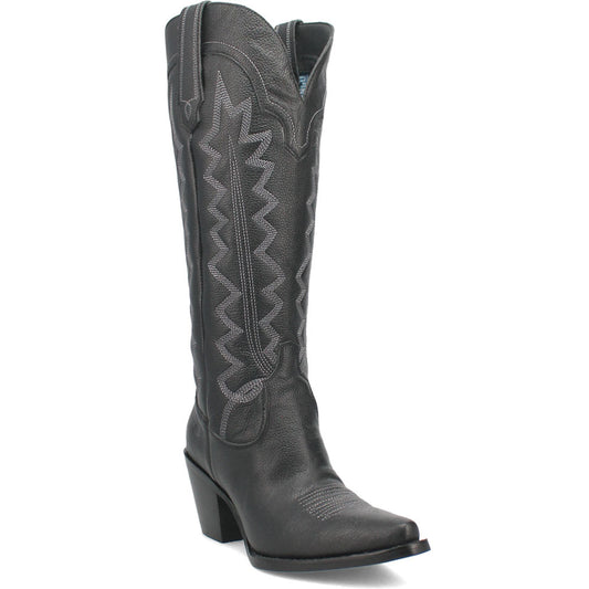 Dingo High Cotton Black Leather Snip Toe Western Cowgirl Boots (USA Women Size)