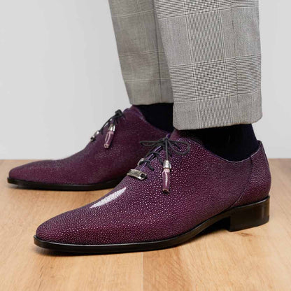 Marco Di Milano Rimini Genuine Stingray Lace-Up Shoe - Purple