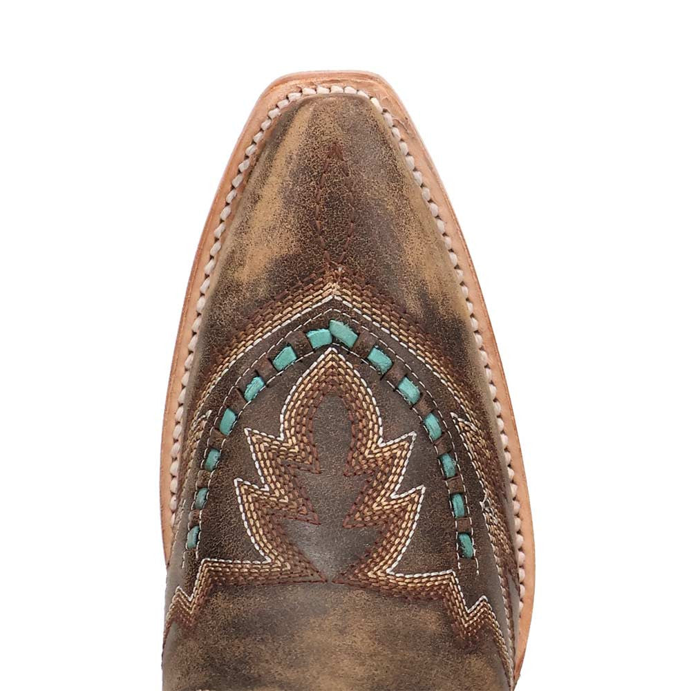 Dan Post Mesa Honey Leather Snip Toe Western Cowgirl Boots