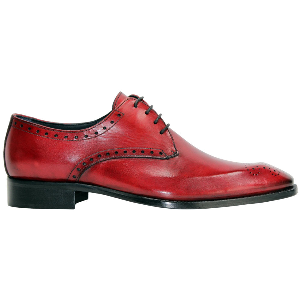 Duca Arpino Red Genuine Italian Calfskin Lace-Up Shoes