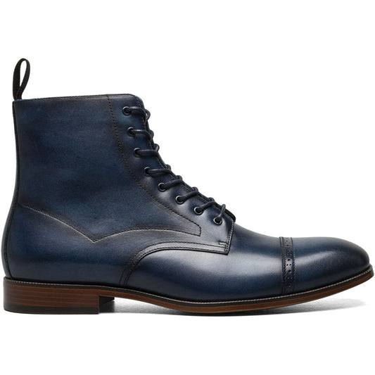 Stacy Adams Henry Cap Toe Lace Up Boot in Navy