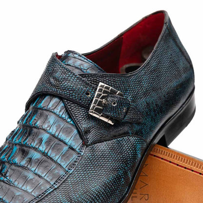 Toluca Genuine Crocodile and Lizard Skin Monk Strap | Marco Di Milano Exotic