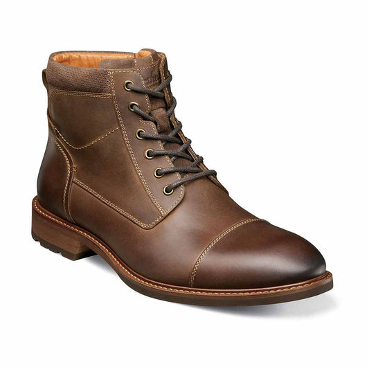 Florsheim Lodge Brown CH Cap Toe Lace Boots