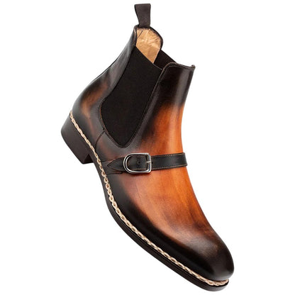 Mezlan Alpine Men's Cognac Monk-Strap Chelsea Boot