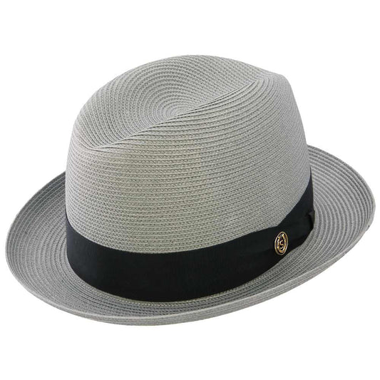 Stetson Parker Grey Florentine Milan Synthetic Straw Dress Hat