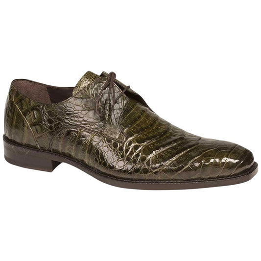Mezlan of Spain Genuine Crocodile Skin Olive Derby Shoes ANDERSON (USA Men Size)