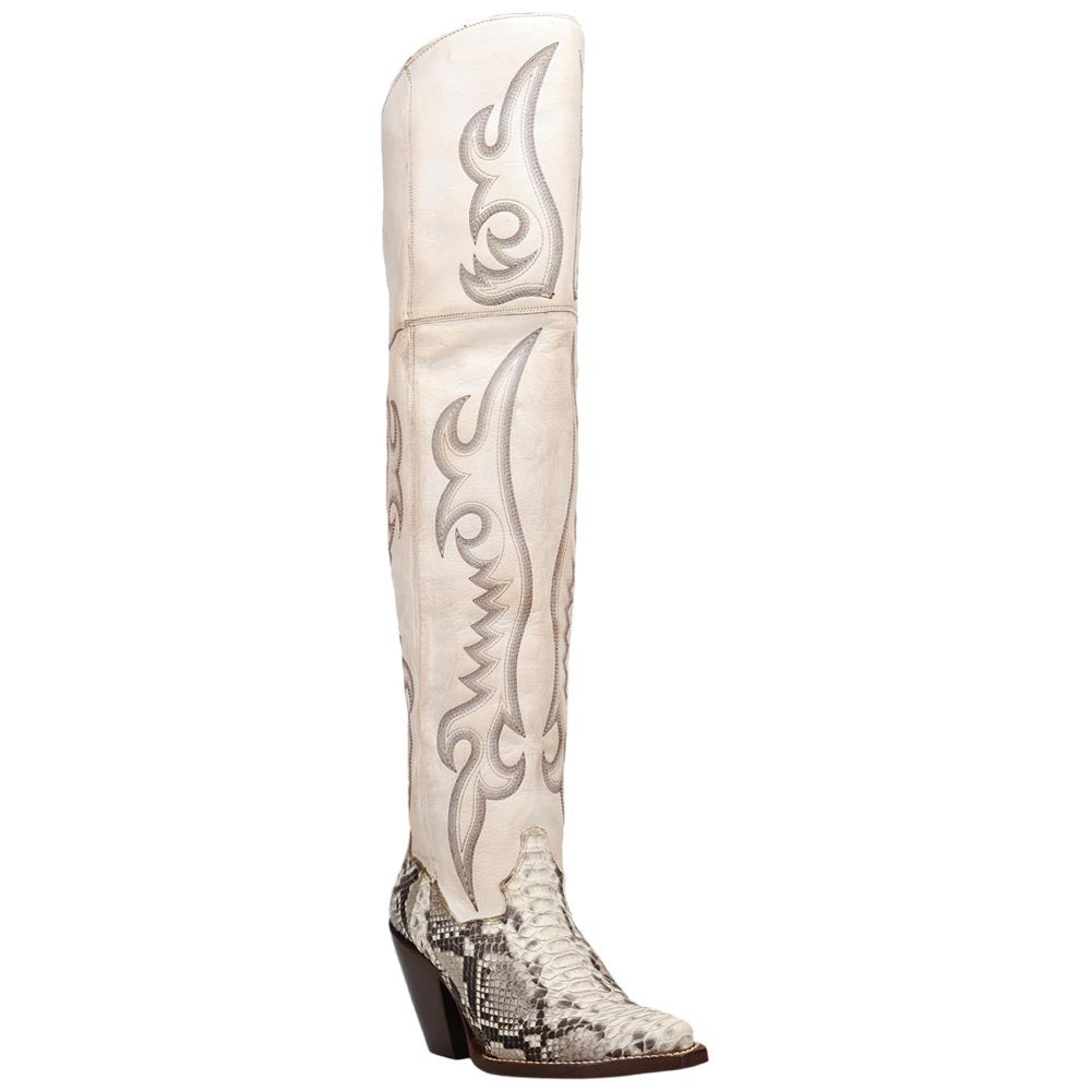 Dan Post Women's Calvera Natural White Genuine Python Fashion Boot