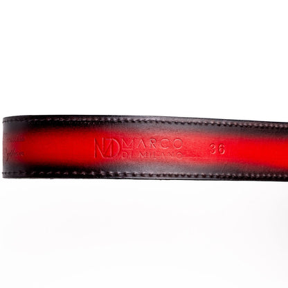 Arkansas Genuine Python Skin Western Belt in Black Cherry with Antique Western Buckle | Marco Di Milano Exotic Belt