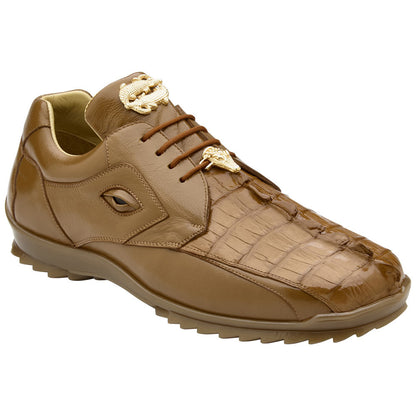 Belvedere Men’s Genuine Hornback Caiman and Calf Saddle Sneaker - Vasco