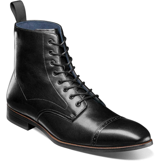 Stacy Adams Henry Cap Toe Lace Up Boot in Black