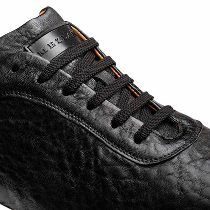 Mezlan Hill Men's Black Lambskin Dress Sneaker - Handmade in Spain