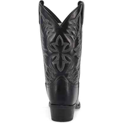 Laredo Birchwood Black Leather Mid Round Toe Western Cowboy Boot (US Men Size)