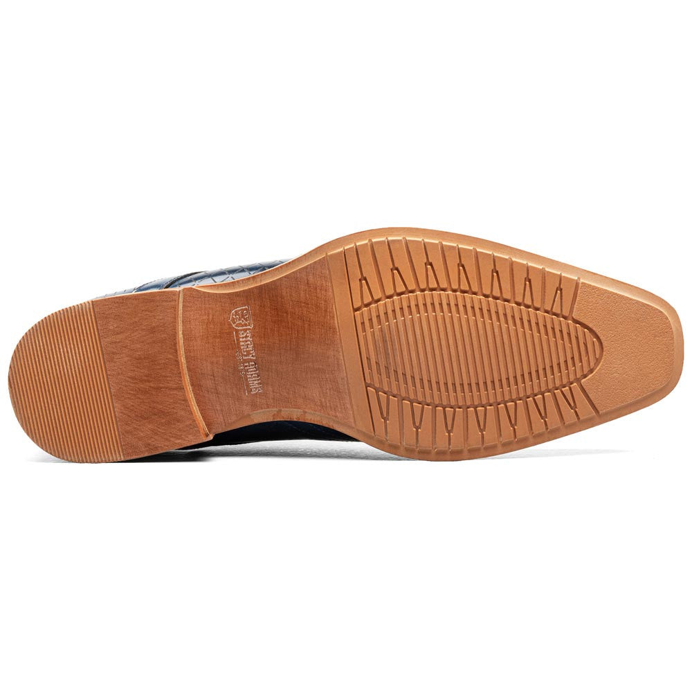 Stacy Adams Men’s Blue Textured Leather Cap Toe Oxfords Hobson