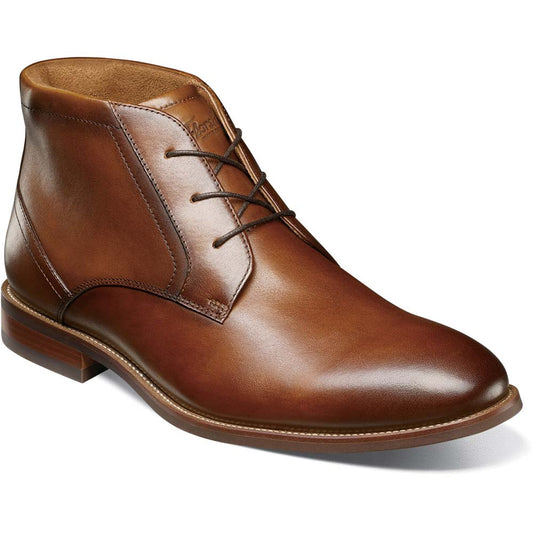 Florsheim Rucci Plain Toe Cognac Chukka Boots