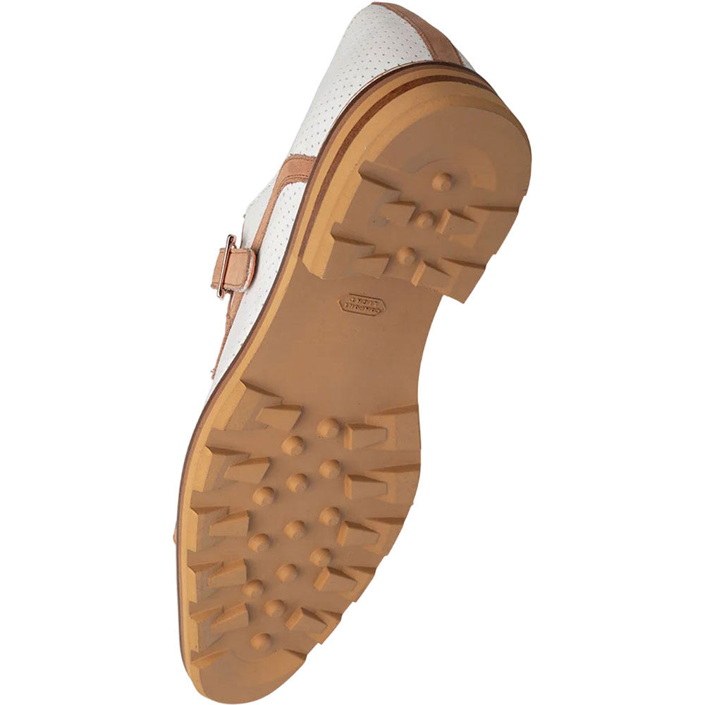 Mezlan Men's Bone/Cognac Summertime Rubber-Lite Monk Strap Shoes