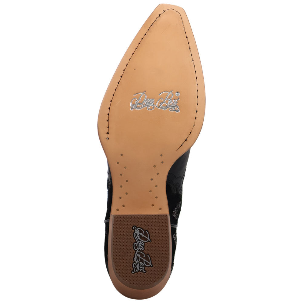 Dan Post Haven Women's Black Leather Western Bootie - 8" Shaft, Snip Toe