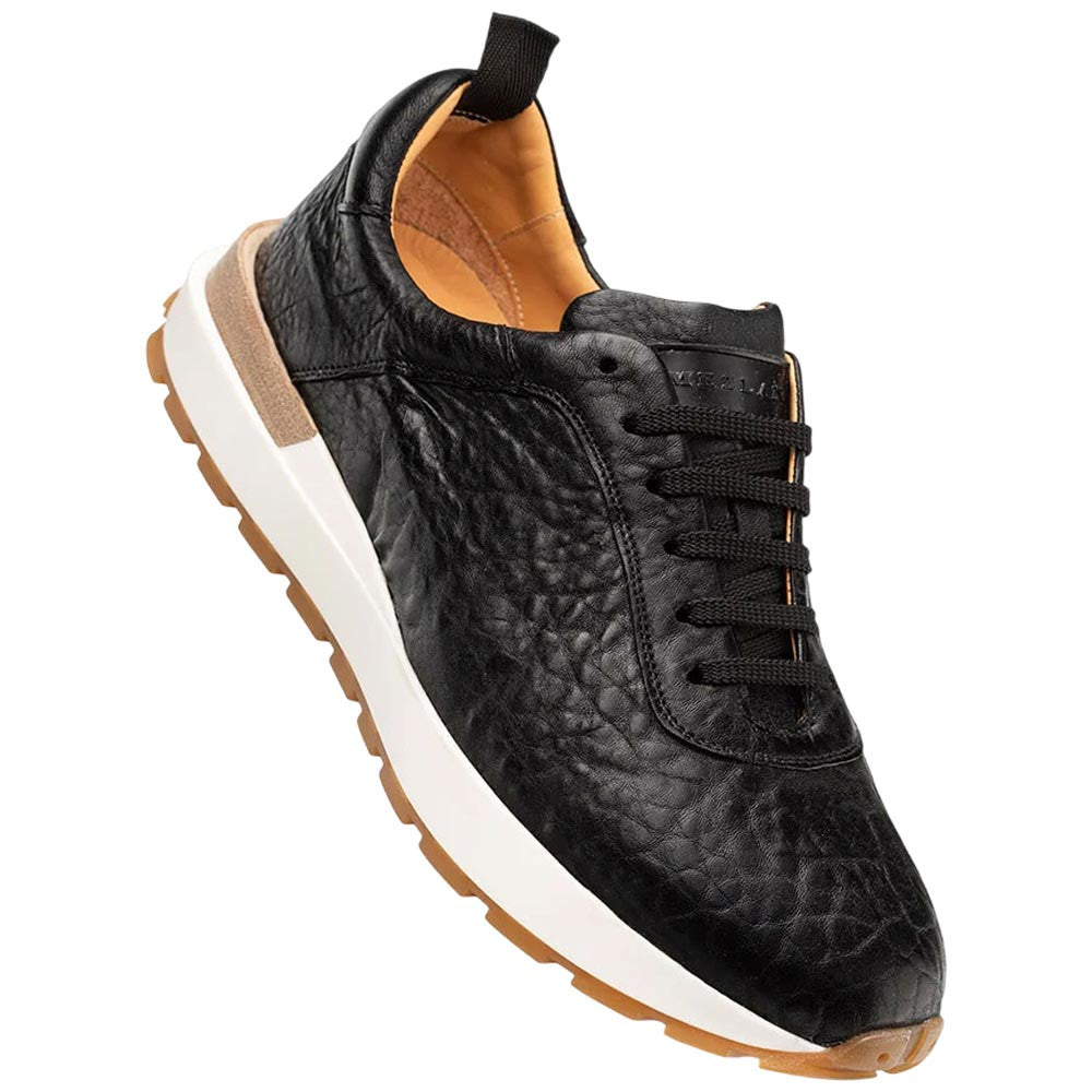 Mezlan Hill Men's Black Lambskin Dress Sneaker - Handmade in Spain