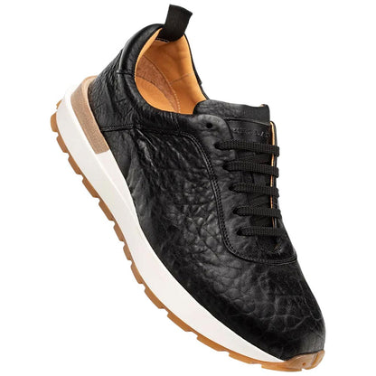 Mezlan Hill Men's Black Lambskin Dress Sneaker - Handmade in Spain