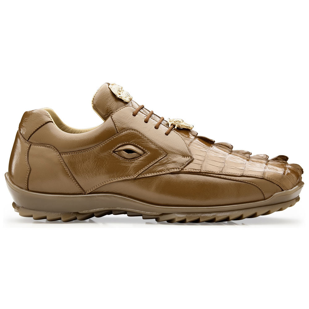 Belvedere Men’s Genuine Hornback Caiman and Calf Saddle Sneaker - Vasco