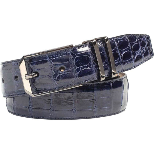 Mezlan Men's Genuine Crocodile Belt in Blue