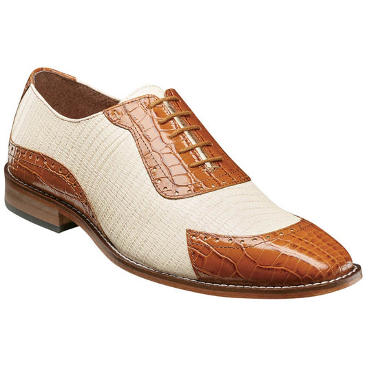 Stacy Adams Tarango Modified Cap Toe Tan Multi Oxford Shoes for Men