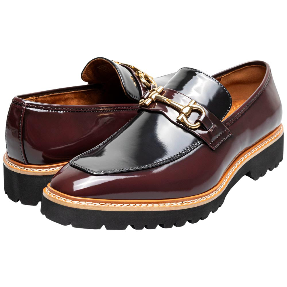 Stacy Adams Carabello Moc Toe Bit Slip-On - Burgundy Multi