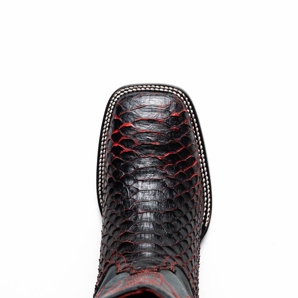 Missouri Genuine Python Skin Black Cherry Cowboy Boot | Marco Di Milano Western Boots