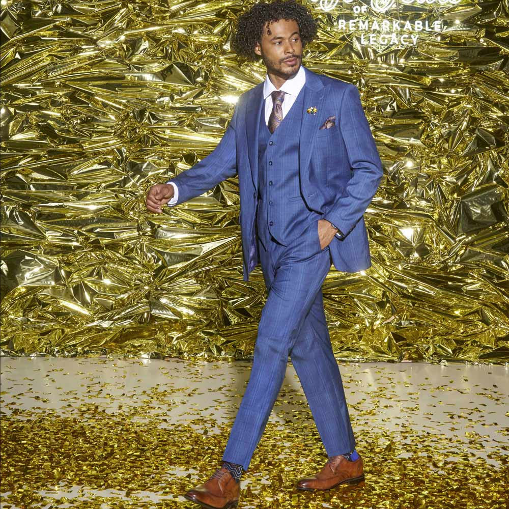 Stacy Adams Men’s Smooth Leather Wing Tip Brandy Oxfords Bennett