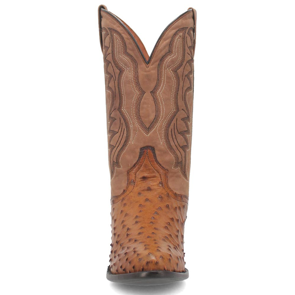 Dan Post Tempe Full Quill Ostrich Round Toe Western Cowboy Boot (US Men Size)
