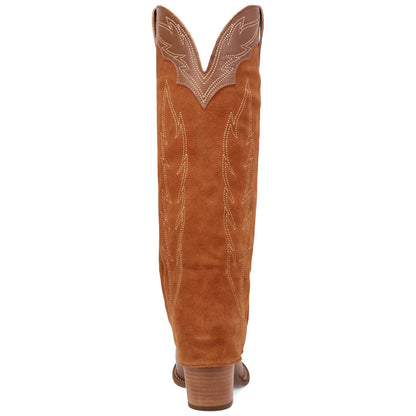 Wild Fire Leather Brown-Rust Cuffed Self-Embroidered Snip Toe Women Boot | Dingo Western Cowgirl Boots