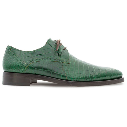 Mezlan Men's Alligator Derby Shoes in Forest