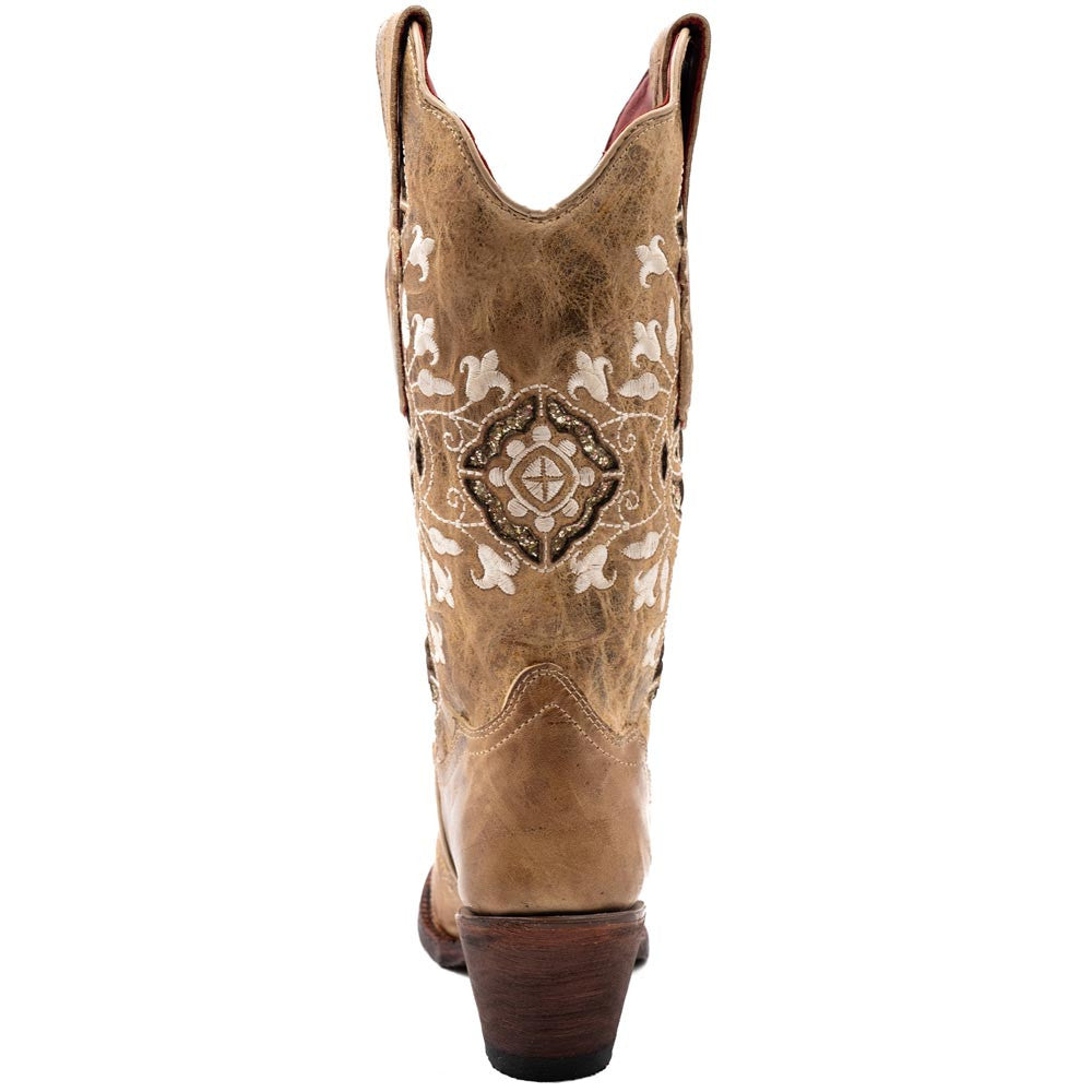 Ferrini Women’s Empress Latte Snipped Toe Leather Cowboy Boots