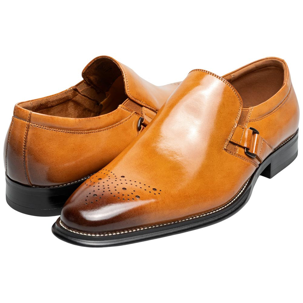 Stacy Adams Alistair Plain Toe Ornament Slip-On – Tan