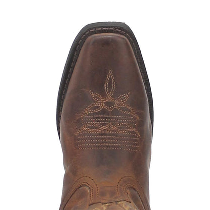 Laredo Malinda Tan Leather Square Toe Western Cowgirl Boots (USA Women Size)