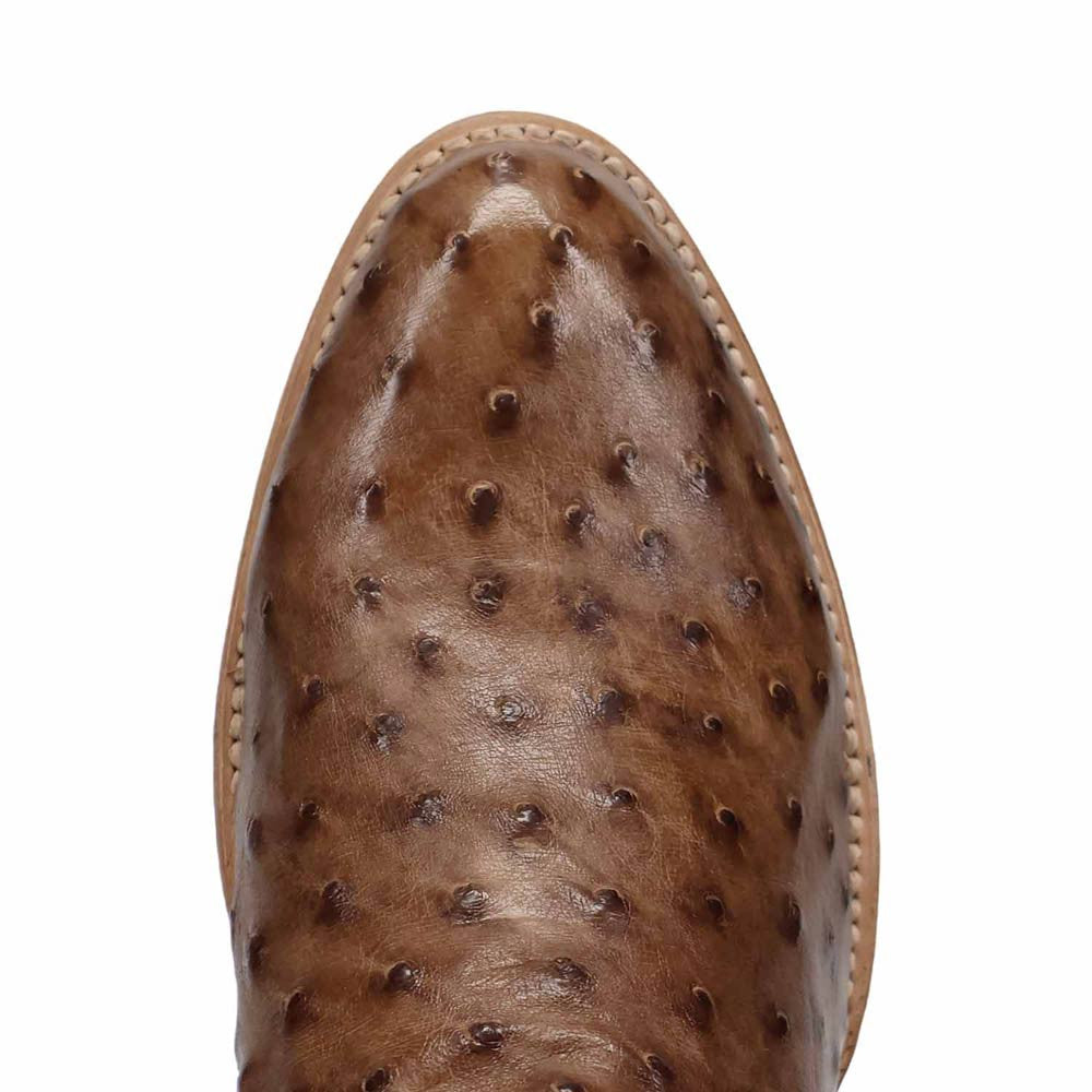 Dan Post Gauge Men's Brown Full Quill Ostrich Cowboy Boot - 13" Shaft, Round Toe