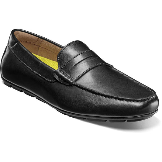 Florsheim Motor Black Smooth Leather Moc Toe Penny Driving Shoes (USA Men Size)