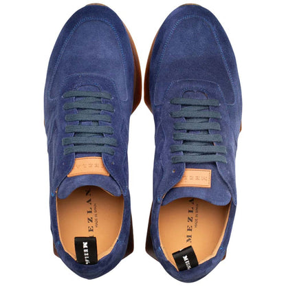 Mezlan Men’s Carlucci Blue Sport-Dress Suede Sneaker