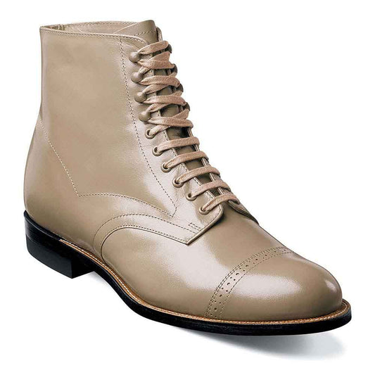 Stacy Adams Men's Madison Taupe Leather Cap Toe Dress Boots