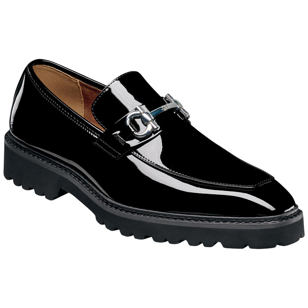 Stacy Adams Carabello Moc Toe Bit Slip-On - Black Patent