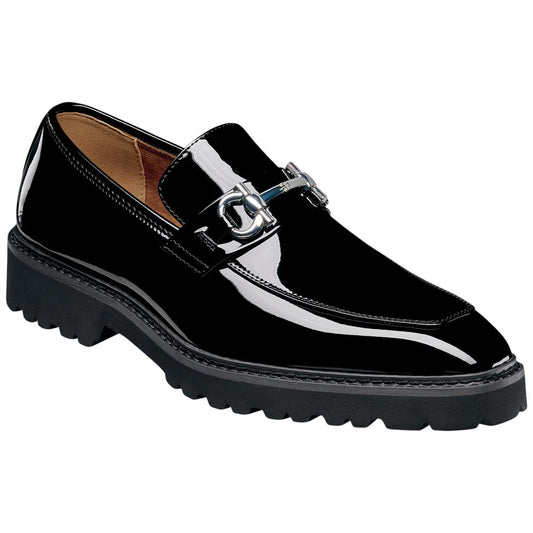 Stacy Adams Carabello Moc Toe Bit Slip-On - Black Patent