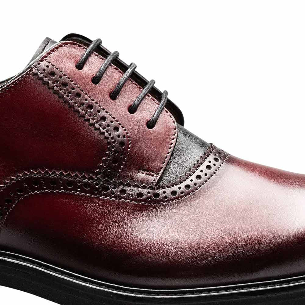 Mezlan Birch Two-Tone Lug Sole Derby - Men's Burgundy/Black Medallion Derby
