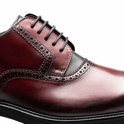 Mezlan Birch Two-Tone Lug Sole Derby - Men's Burgundy/Black Medallion Derby