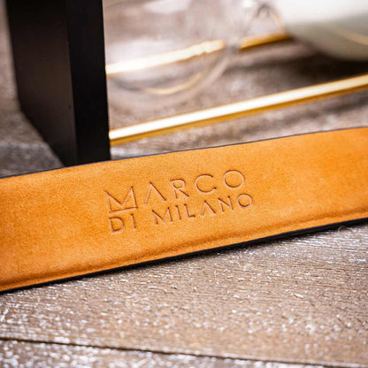 Silvio Genuine Caiman Fuscus-Back Gray Belt with a Silver Buckle | Marco Di Milano Exotic Belt