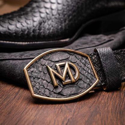 Missouri Genuine Python Skin Black Cowboy Boot | Marco Di Milano Western Boots