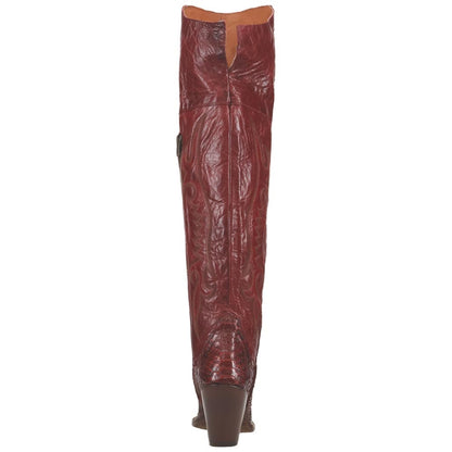 Dan Post Calvera Women's Red Python Western Boot - 23" Shaft, High Fashion Heel